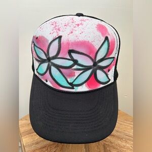 Vans x Pnut Greg Galinsky Collab Pink & Teal Floral Trucker Hat